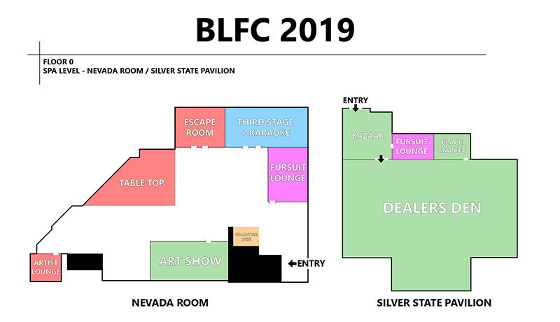 Map depicting the layout of the convention space on Floor 0